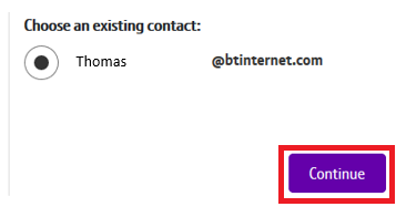 Choose an existing contact Choose an existing contact
