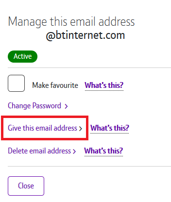 Give this email address Give this email address