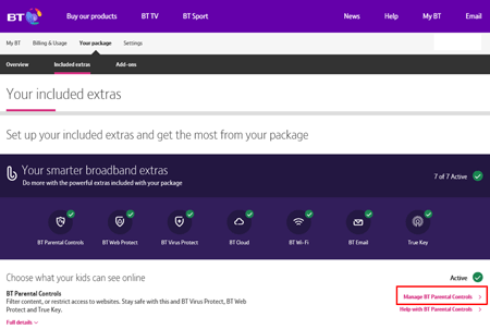 Click on the Manage your extras button Click on the Manage your extras button