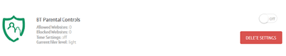 Select Delete settings underneath the slider